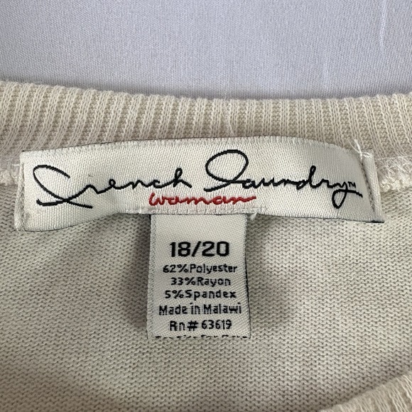 French Laundry Colorblock Knit Sweater Women's 18/20 Gray Cream - Picture 4 of 7